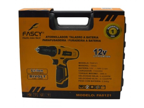 TALADRO A BATERIA FASCY LI-ION 12V 10MM